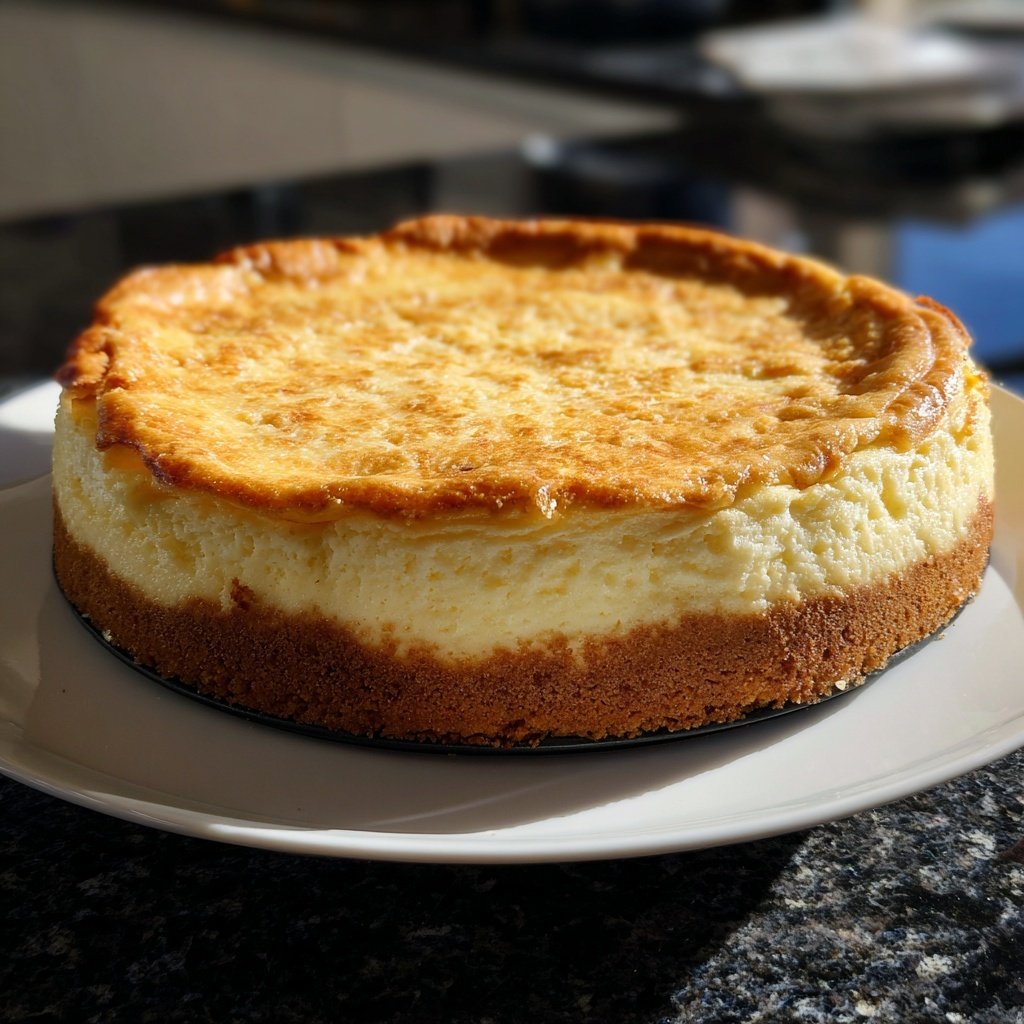 Käsekuchen mit Keksboden