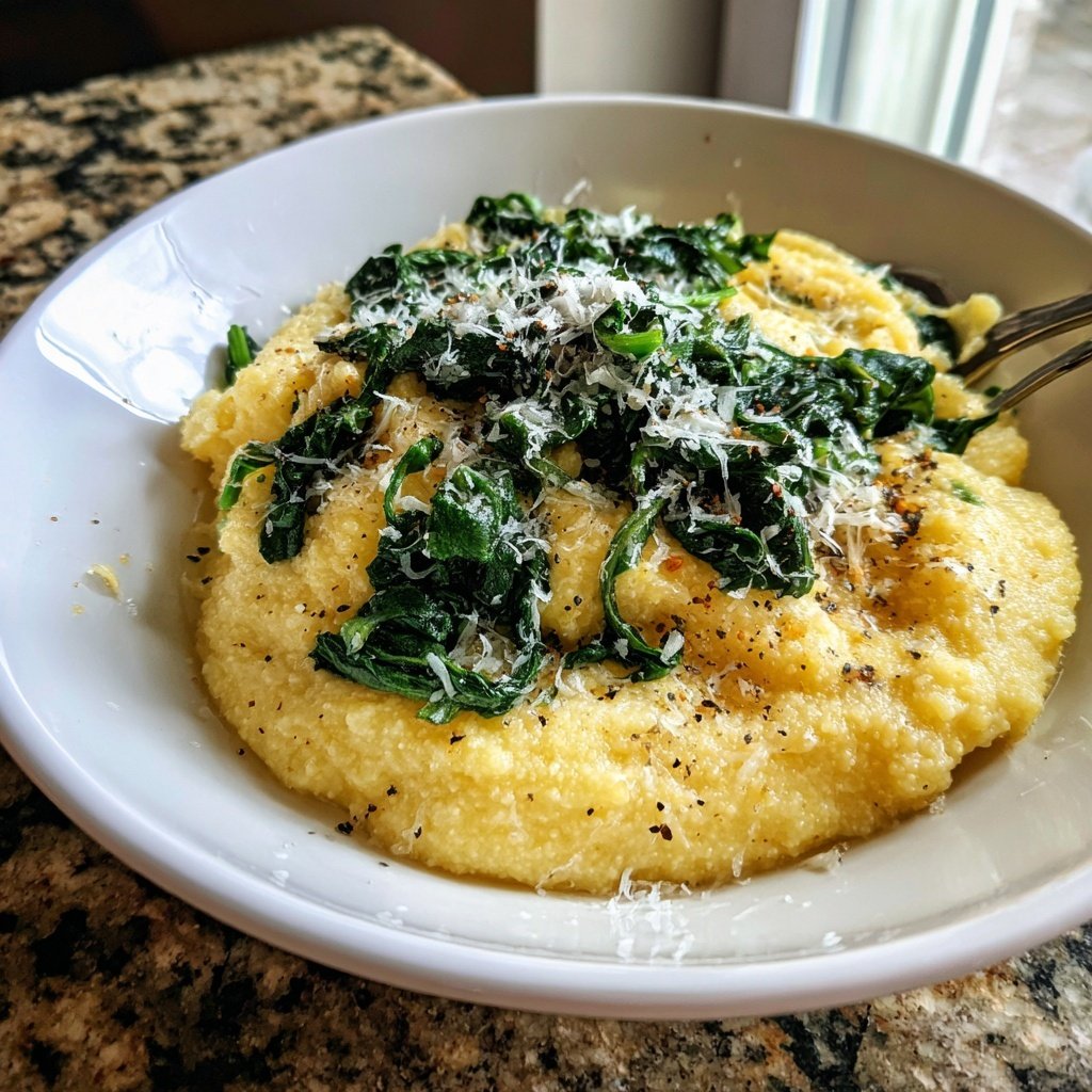 Polenta mit Spinat