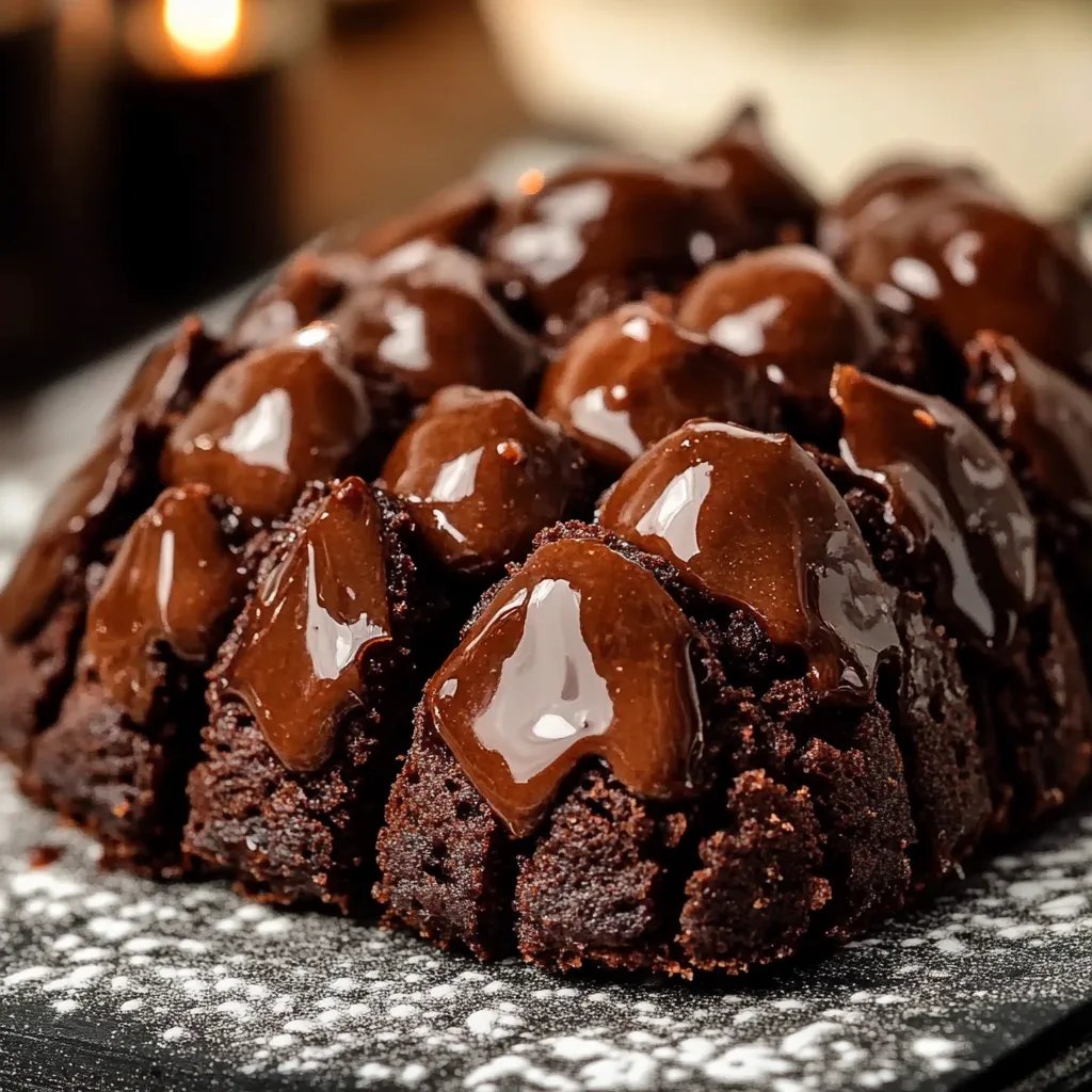 Brownie-Tannenzapfen mit Salted Caramel Kern