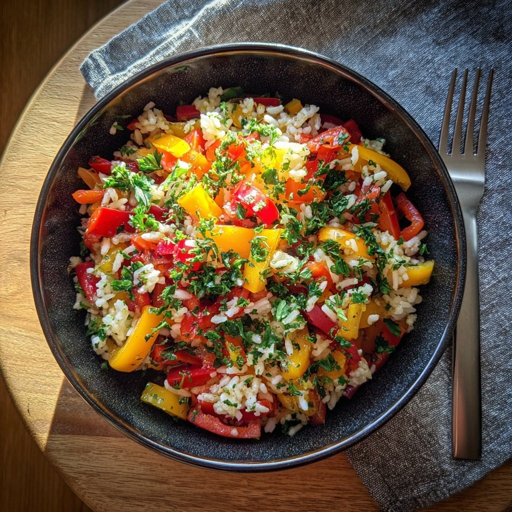 Bunter Reissalat Zum Grillen Mit Paprika