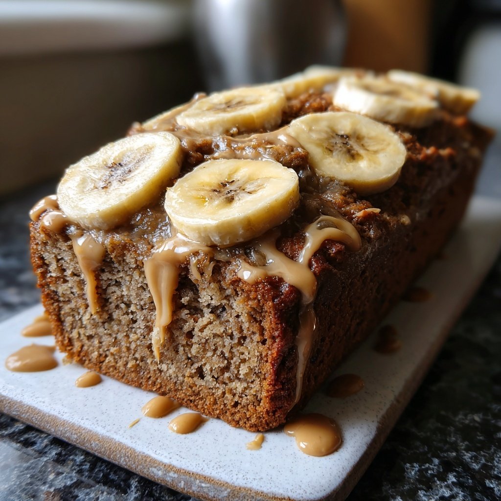 Bananenbrot mit Mandelmus
