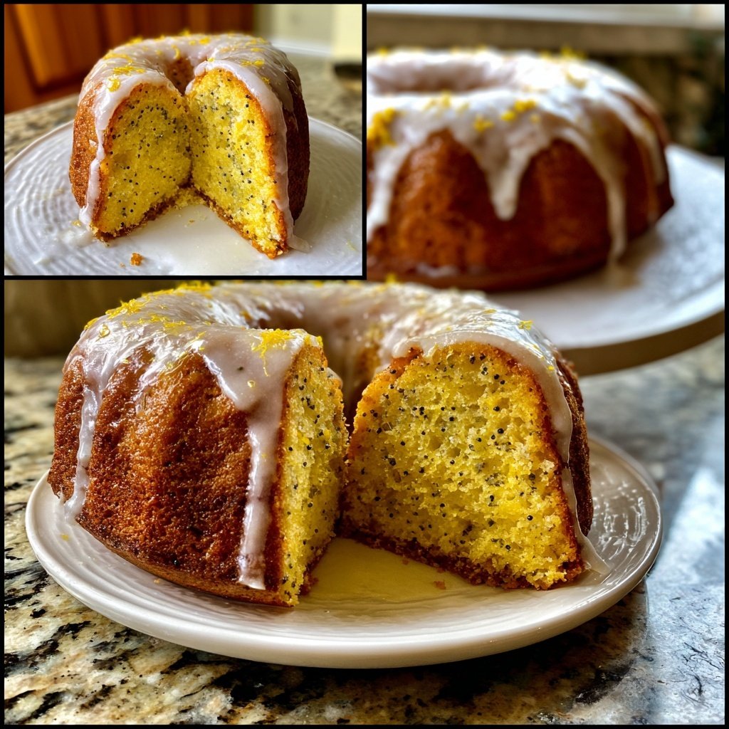 Zitronenkuchen mit Mohn