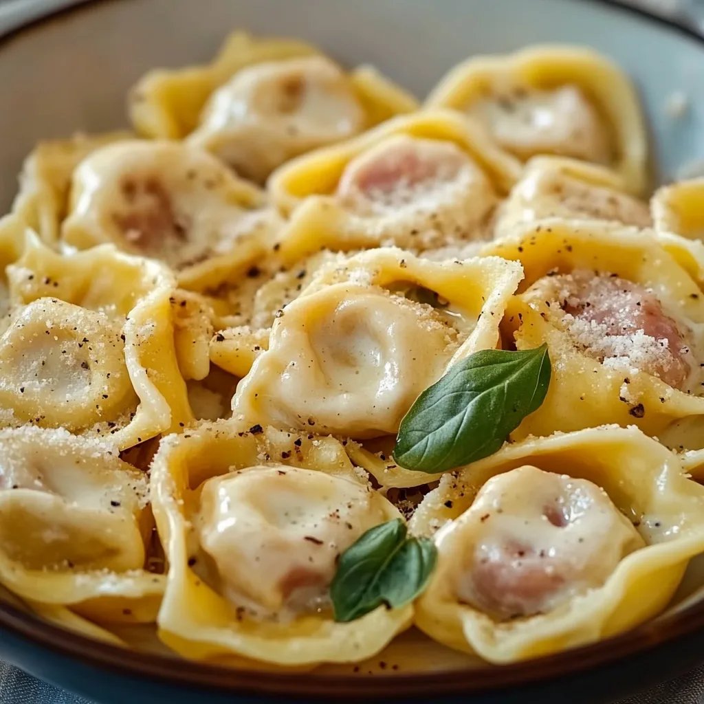 Tortellini alla Panna in selbst gemachter Schinken Sahne Soße