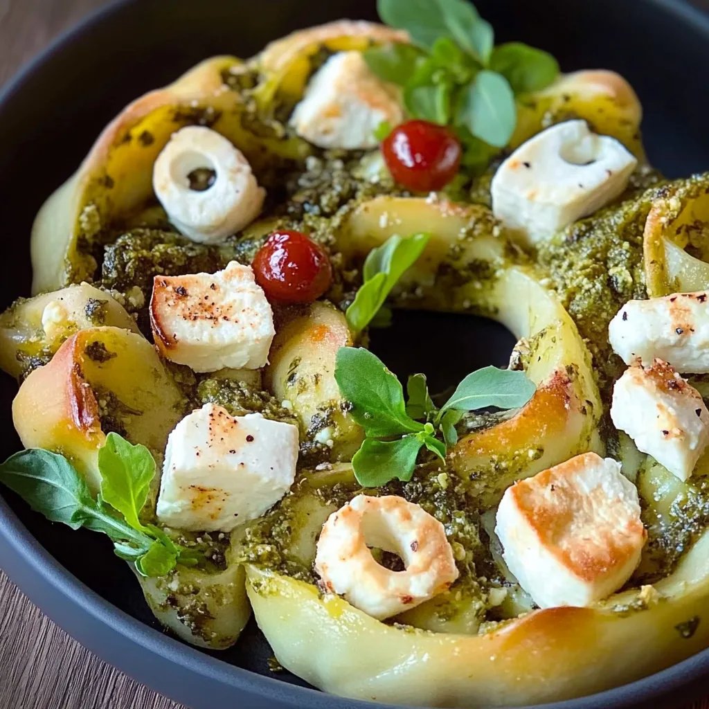 Adventskranz mit Pesto und Feta