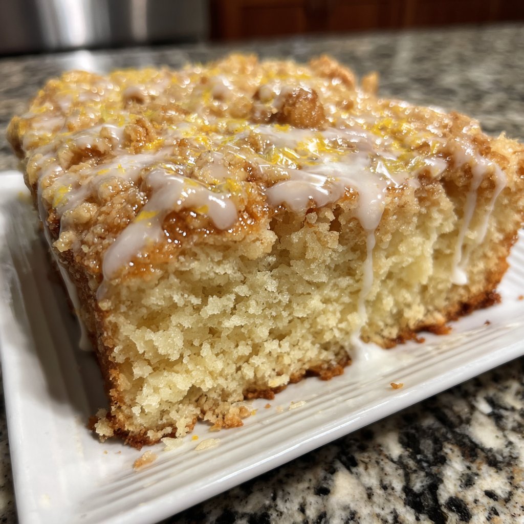 Blechkuchen mit Zitronenstreuseln