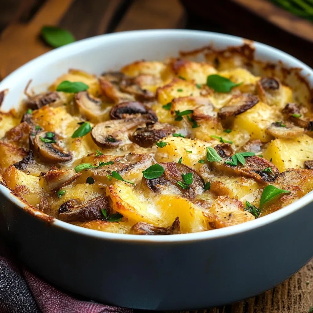 Schnitzel-Gratin mit Curry und Champignons