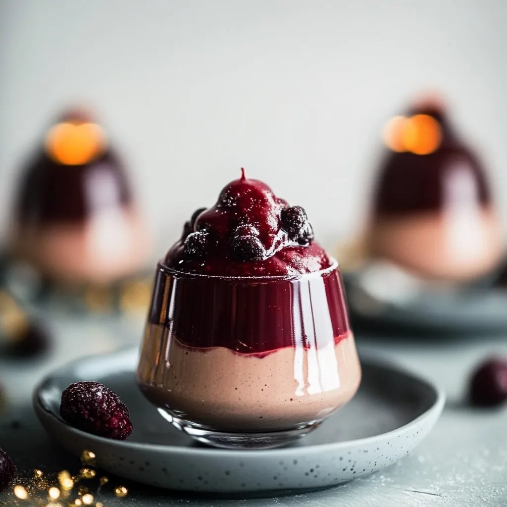 Rotweinmousse Mit Glühkirschen Und Baiserhaube